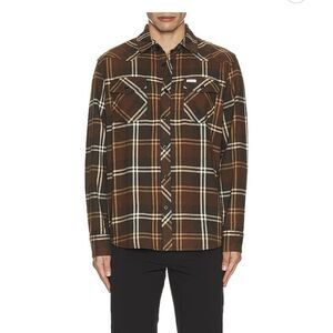 Topo Designs Mens Mountain Flannel Shirt Earth Tan Plaid Button Up Size XXL‎